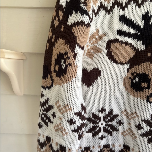 Urban Heritage Turtleneck Reindeer TFair Isle Sweater Brown Size S/P - Picture 11 of 12